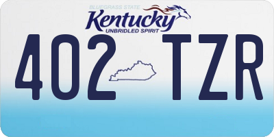 KY license plate 402TZR