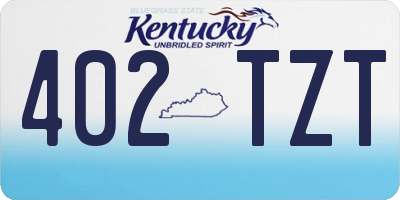 KY license plate 402TZT
