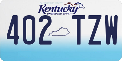KY license plate 402TZW
