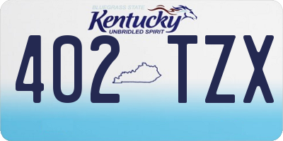 KY license plate 402TZX