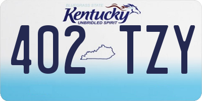 KY license plate 402TZY