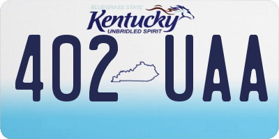 KY license plate 402UAA