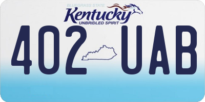 KY license plate 402UAB