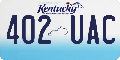 KY license plate 402UAC