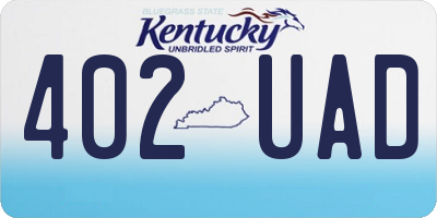 KY license plate 402UAD