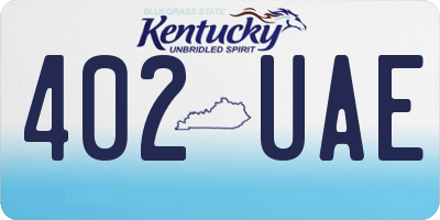 KY license plate 402UAE