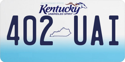 KY license plate 402UAI
