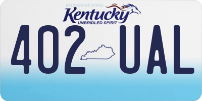 KY license plate 402UAL