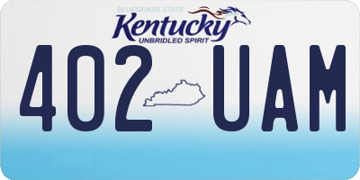 KY license plate 402UAM