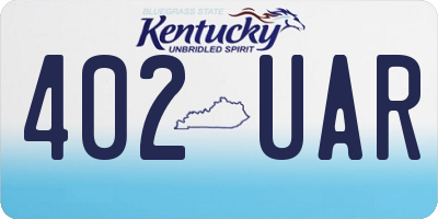 KY license plate 402UAR