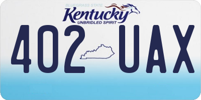 KY license plate 402UAX