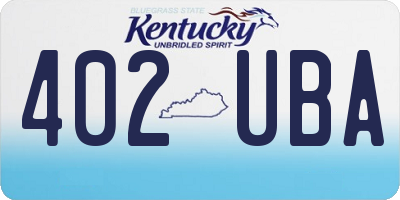 KY license plate 402UBA