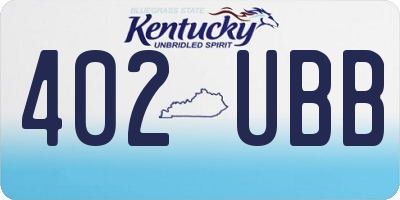 KY license plate 402UBB
