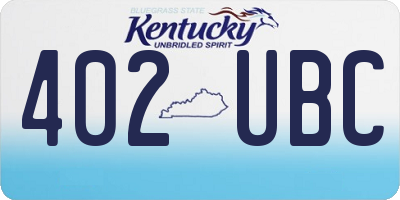KY license plate 402UBC