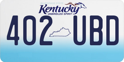 KY license plate 402UBD