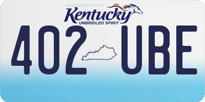 KY license plate 402UBE