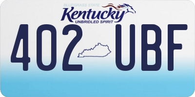 KY license plate 402UBF