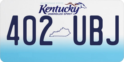 KY license plate 402UBJ