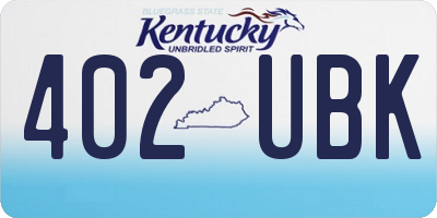 KY license plate 402UBK