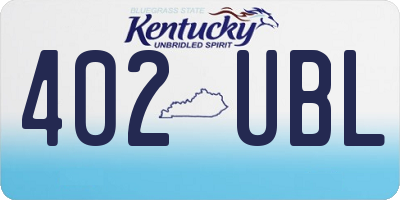 KY license plate 402UBL
