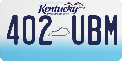KY license plate 402UBM