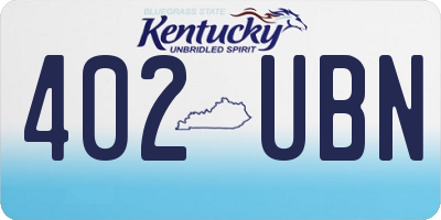 KY license plate 402UBN