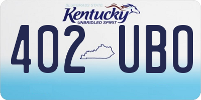 KY license plate 402UBO