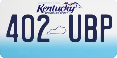 KY license plate 402UBP