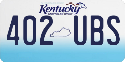 KY license plate 402UBS