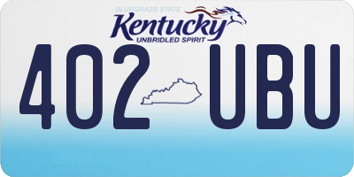 KY license plate 402UBU