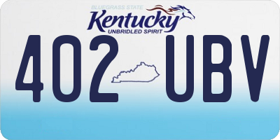 KY license plate 402UBV
