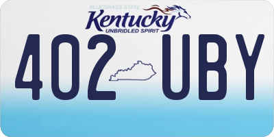 KY license plate 402UBY