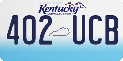KY license plate 402UCB