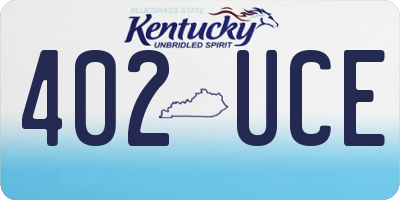 KY license plate 402UCE