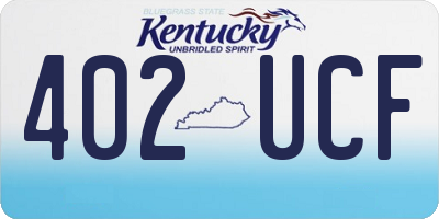 KY license plate 402UCF