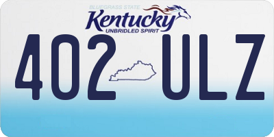 KY license plate 402ULZ
