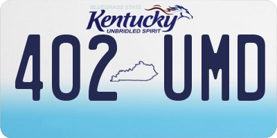 KY license plate 402UMD