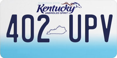 KY license plate 402UPV