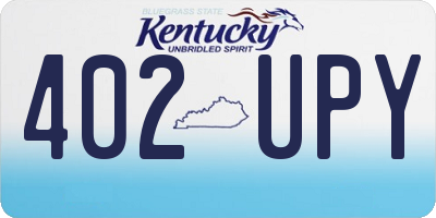 KY license plate 402UPY