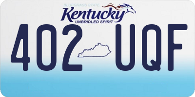 KY license plate 402UQF