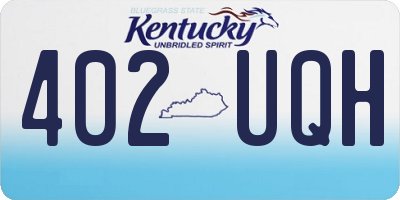 KY license plate 402UQH