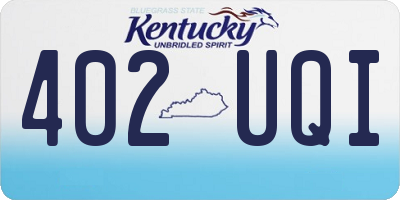 KY license plate 402UQI