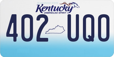 KY license plate 402UQO