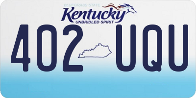 KY license plate 402UQU