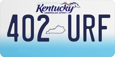 KY license plate 402URF