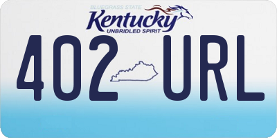 KY license plate 402URL