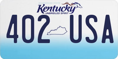 KY license plate 402USA