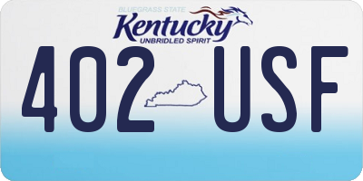KY license plate 402USF