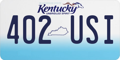 KY license plate 402USI