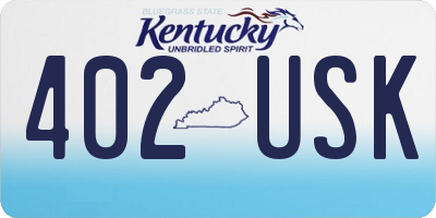 KY license plate 402USK
